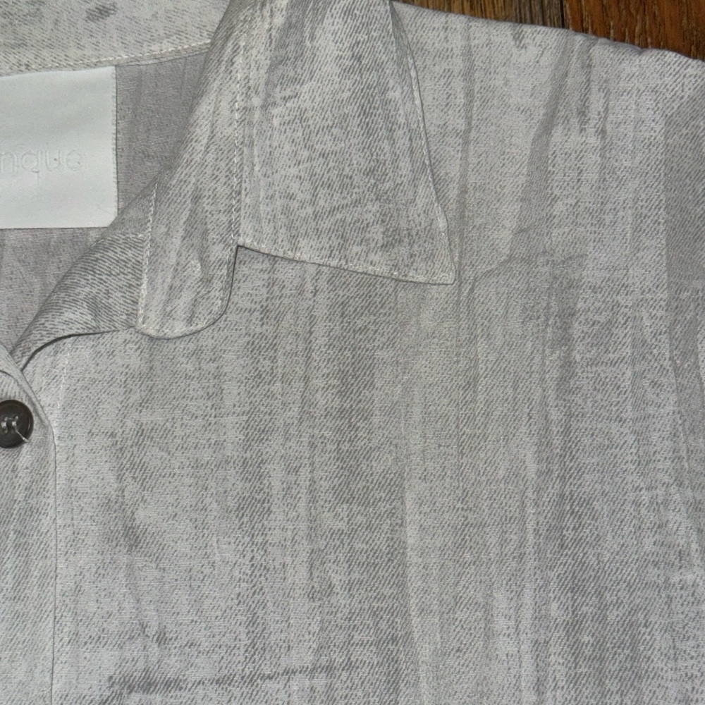 Blanque Swing Button Down Blouse Top Crinkle Boxy… - image 3